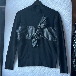 7th Ave. Design Studio New York & Co. Patent Leather black sweater